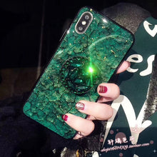 Load image into Gallery viewer, Glitter marble diamond ring holder silicone phone case