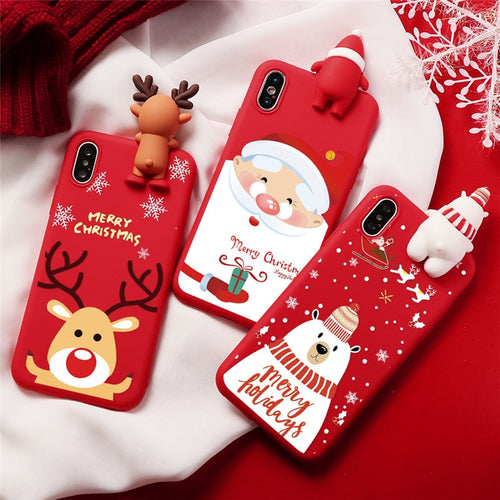 Cartoon Christmas Deer Back Cover For OPPO F5 Animals