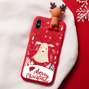 Cartoon Christmas Deer Back Cover For OPPO F5 Animals