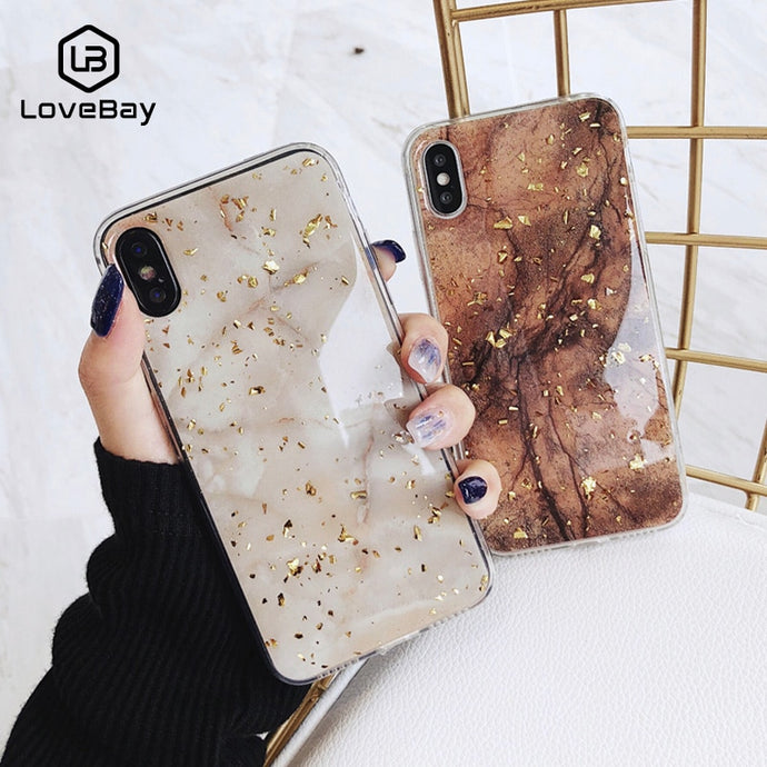 Lovebay Gold Foil Bling Marble For iPhone 11 Pro